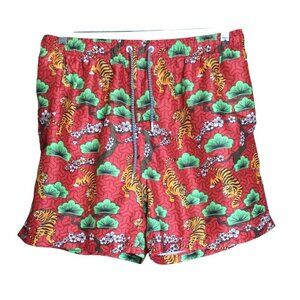 Boardies Mens Tora Premium Swim Short Trunks Tiger Print Size XL Novelty